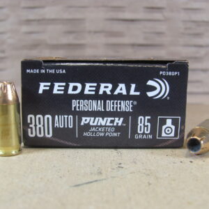 20 Round Box - 380 Auto 85 Grain Jacketed Hollow Point Federal Punch Ammo - PD380P1