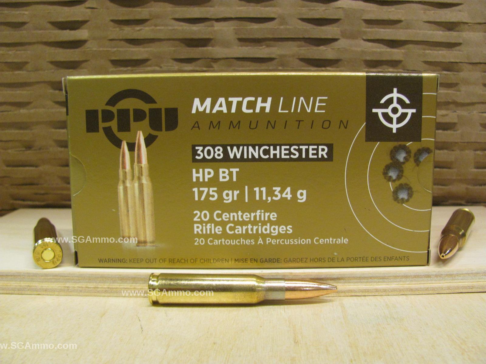 308 Winchester 175 Grain HPBT Match Ammo by Prvi Partizan - PPM3084