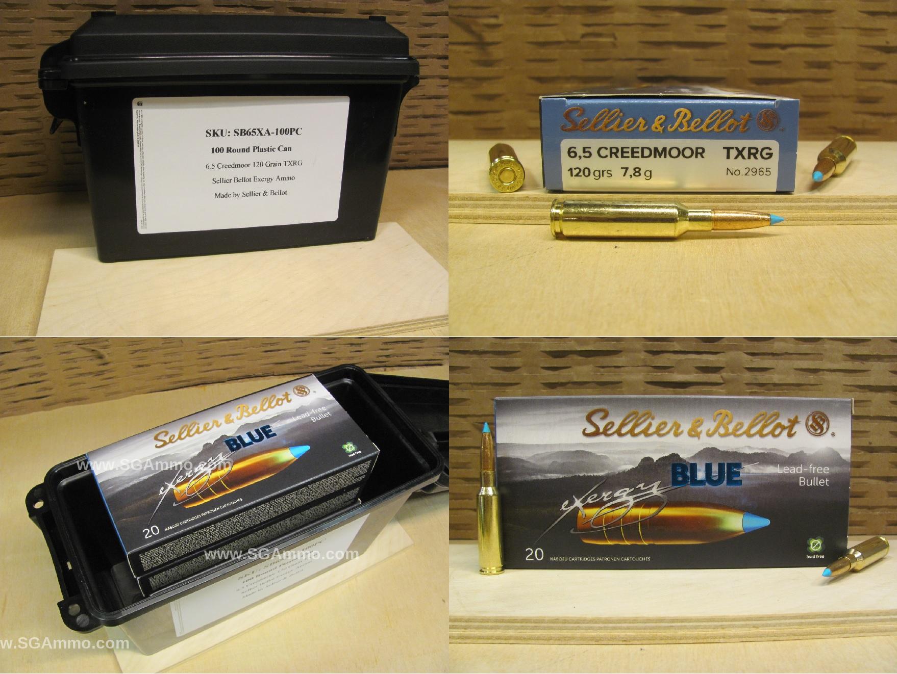 6.5 Creedmoor 120 Grain TXRG Sellier Bellot Exergy Ammo - SB65XA