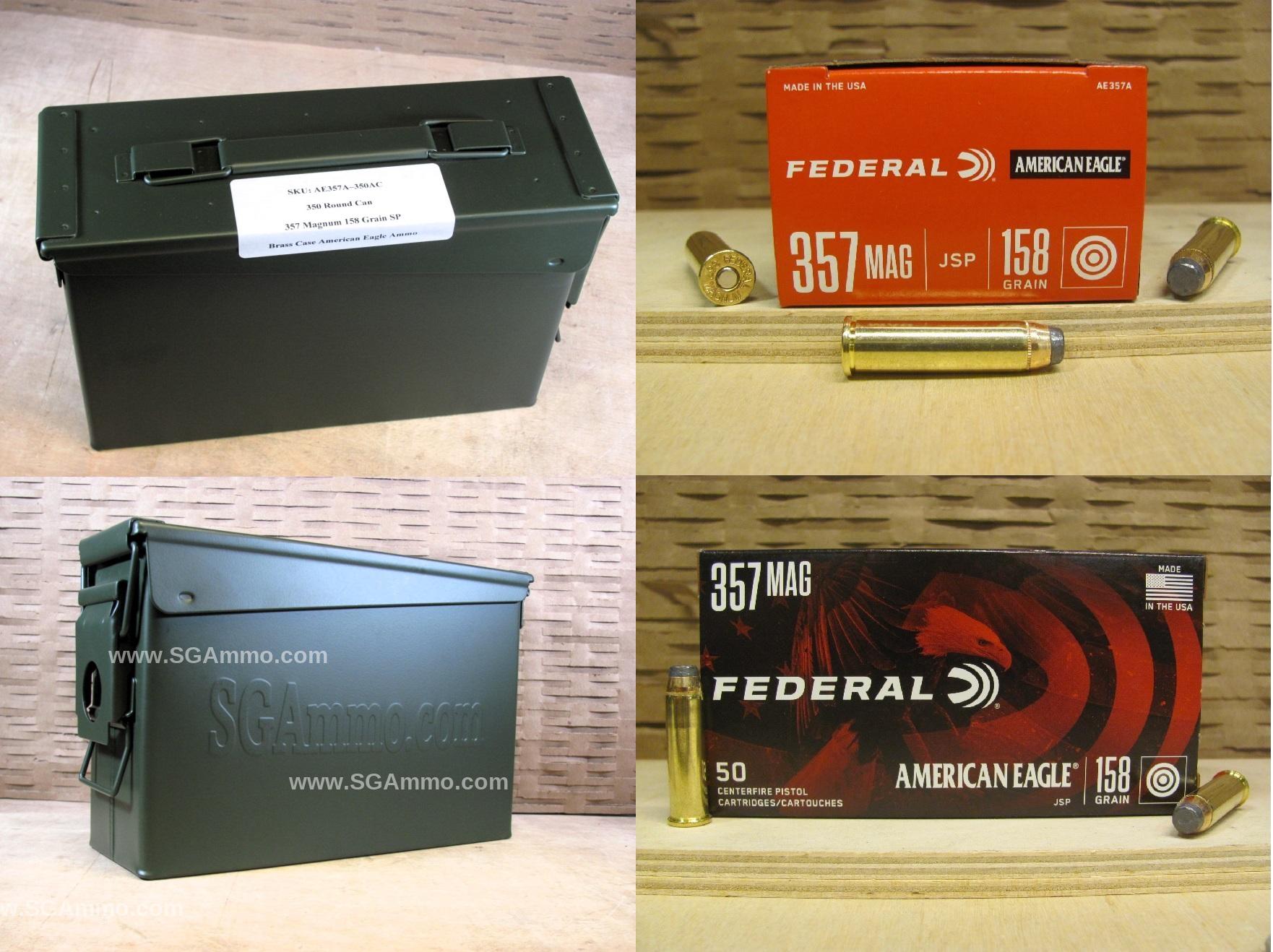 357 Magnum Federal American Eagle 158 Jacketed Soft Point Ammo - AE357A