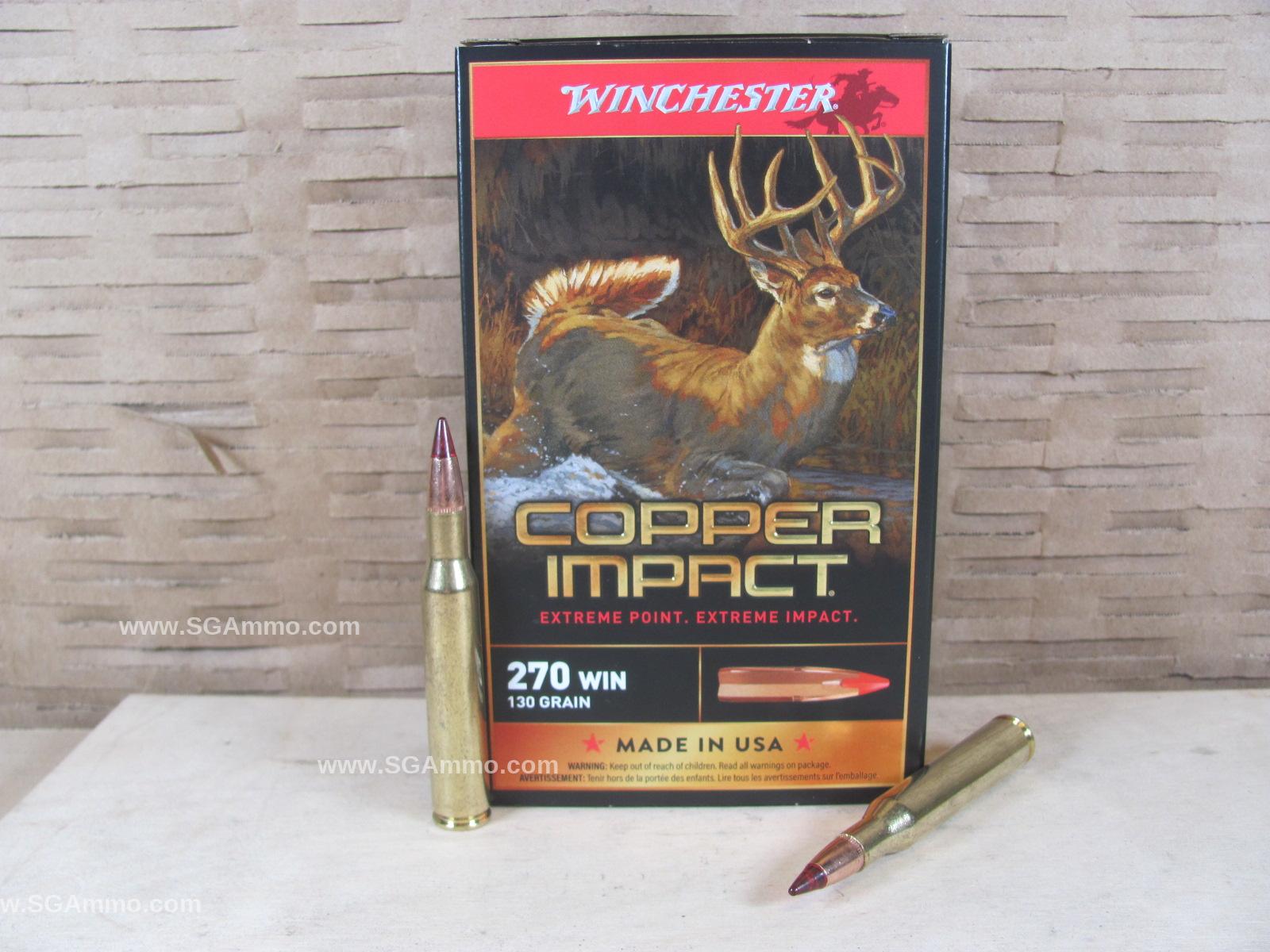270 Win 130 Grain Copper Impact Extreme Point Winchester Ammo - X270CLF