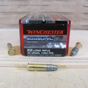 50 Round Box - 22 LR 42 Grain Subsonic Max Hollow Point Winchester Ammo - W22SUB42