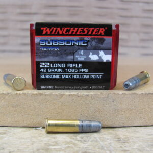 50 Round Box - 22 LR 42 Grain Subsonic Max Hollow Point Winchester Ammo - W22SUB42