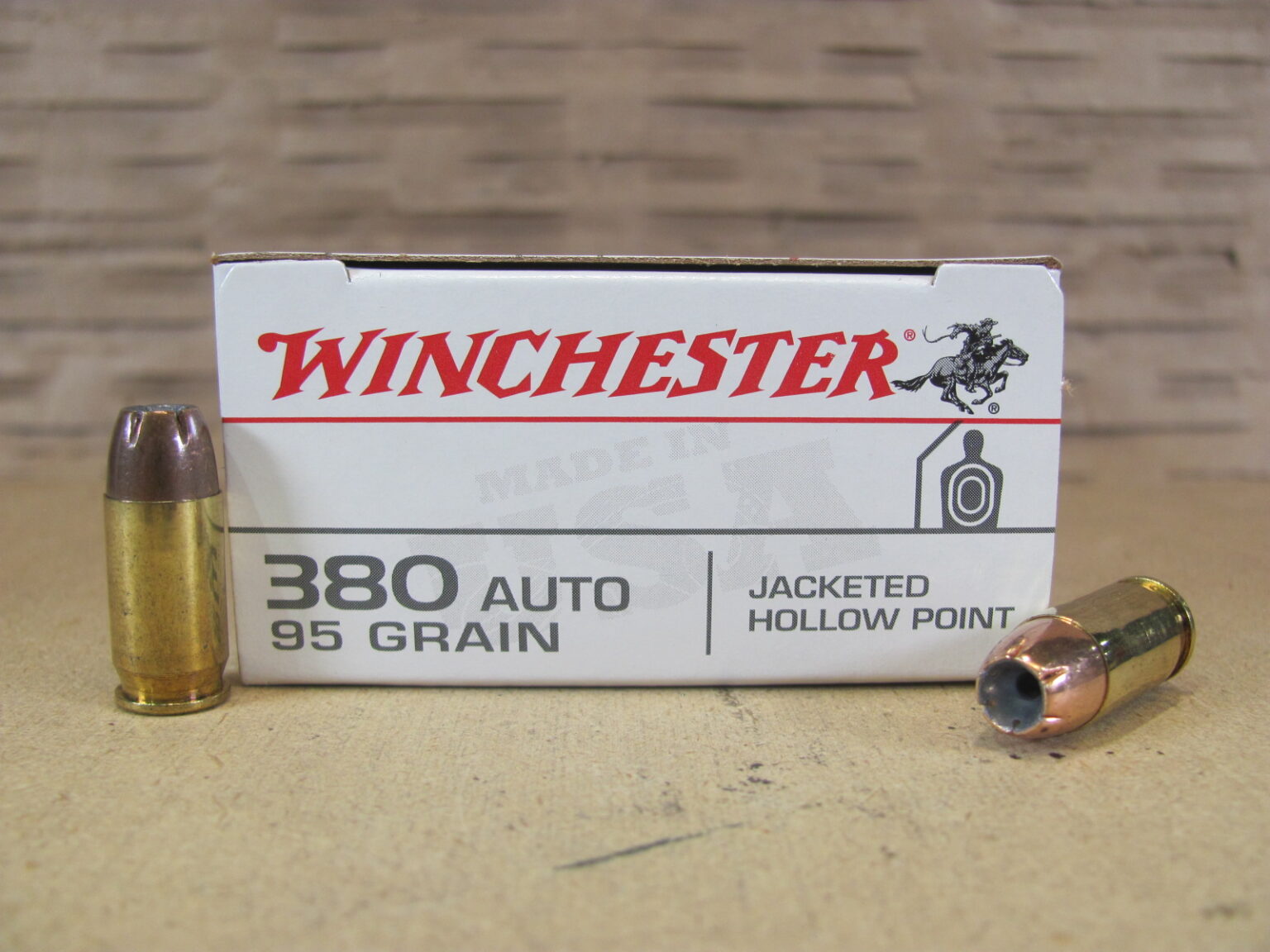 50 Round Box - 380 Auto 95 Grain Jacketed Hollow Point Winchester Personal Protection Ammo - ZUSA380JHP