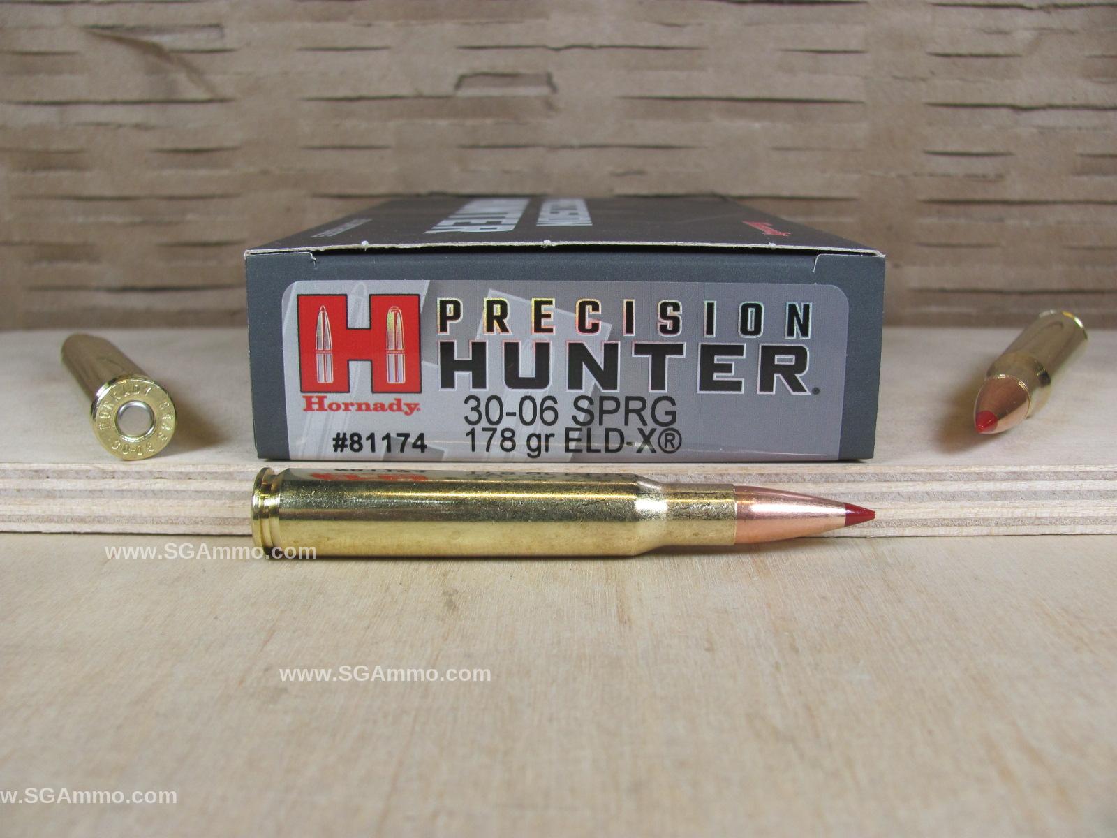 30-06 SPRG 178 Grain ELD-X Hornady Precision Hunter Ammo - 81174