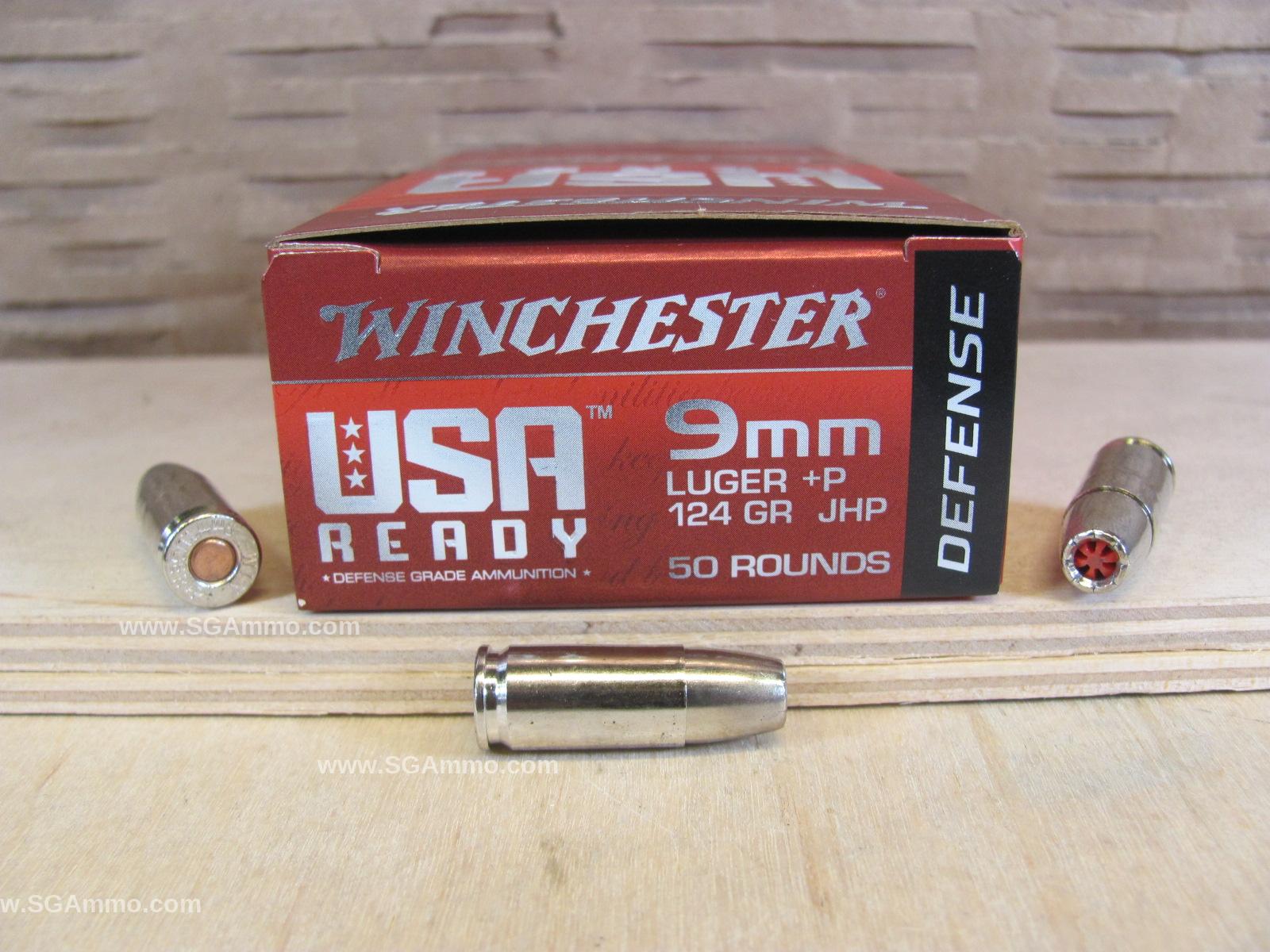 9mm Luger 124 Grain Hollow Point +P Winchester Ammo - RED9HP50