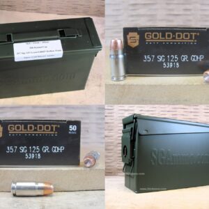 350 Round Can - 357 Sig 125 Grain Speer Gold Dot LE GDHP Hollow Point Ammo - 53918 - Packed in M19A1 Canister