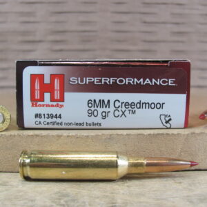 20 Round Box - 6mm Creedmoor 90 Grain CX Hornady Superformance Ammo - 813944