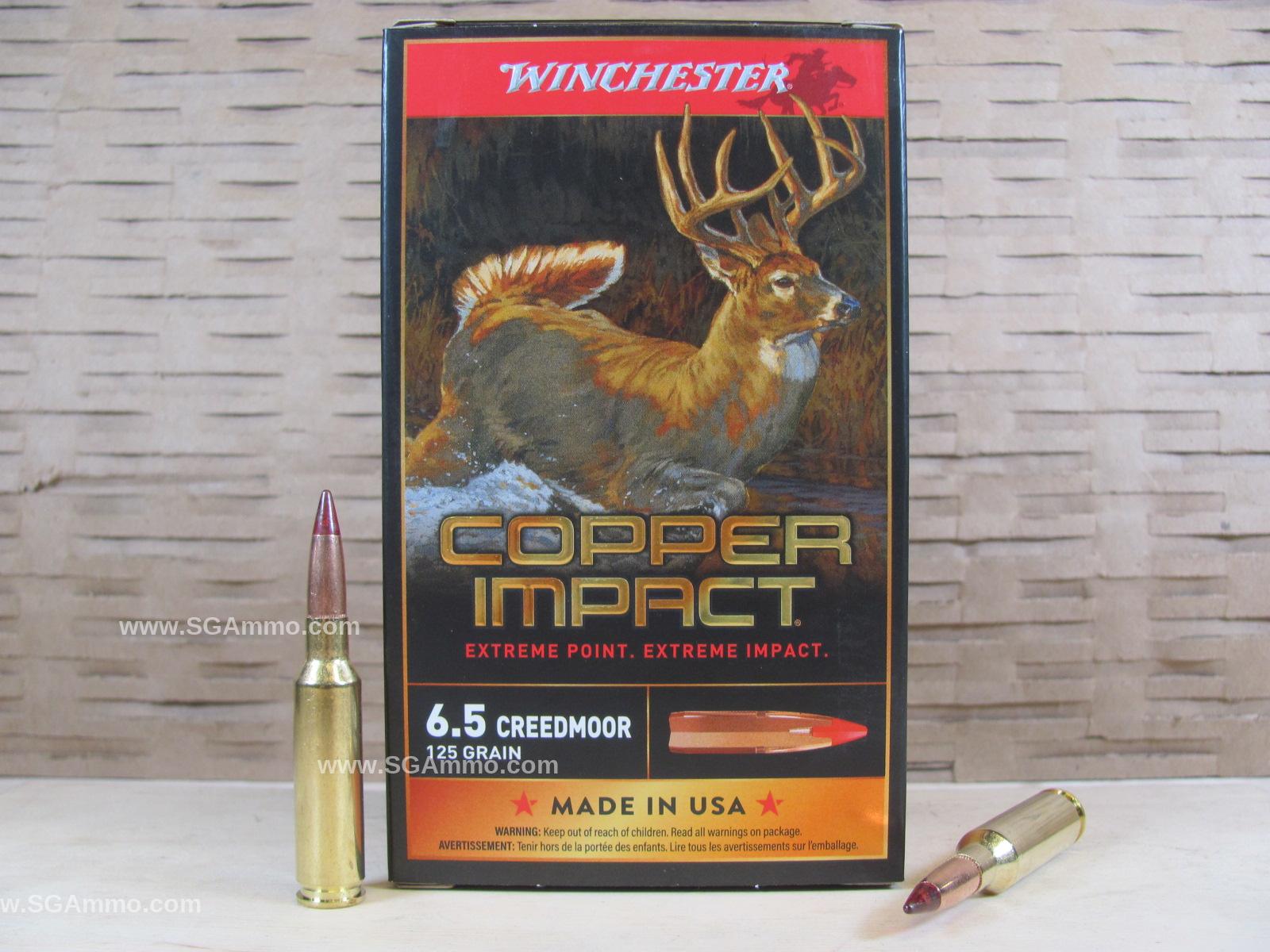 6.5 Creedmoor 125 Grain Extreme Point Copper Impact Winchester Ammo - X65CLF