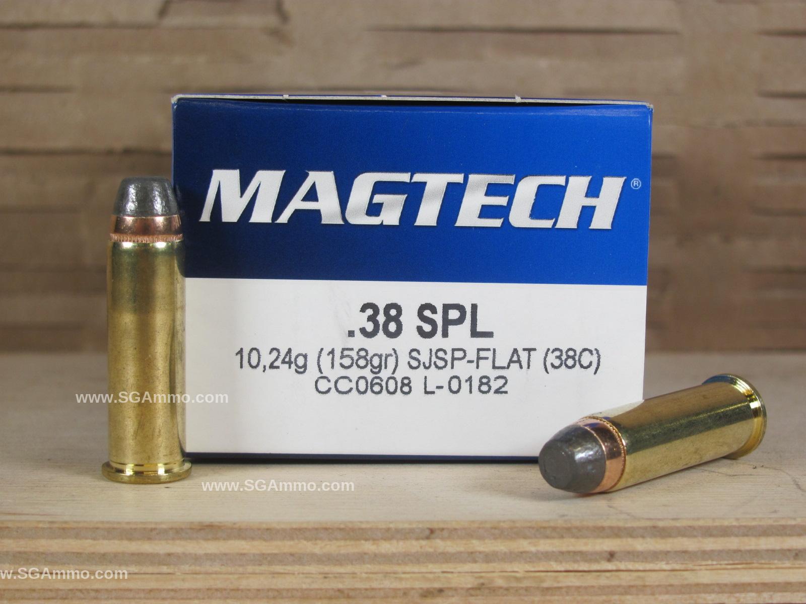 38 Special 158 Grain SJSP-Flat Magtech Ammo - 38C