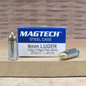 1000 Round Case - Steel Case 9mm Luger 115 Grain FMJ Magtech Ammo - 9AS
