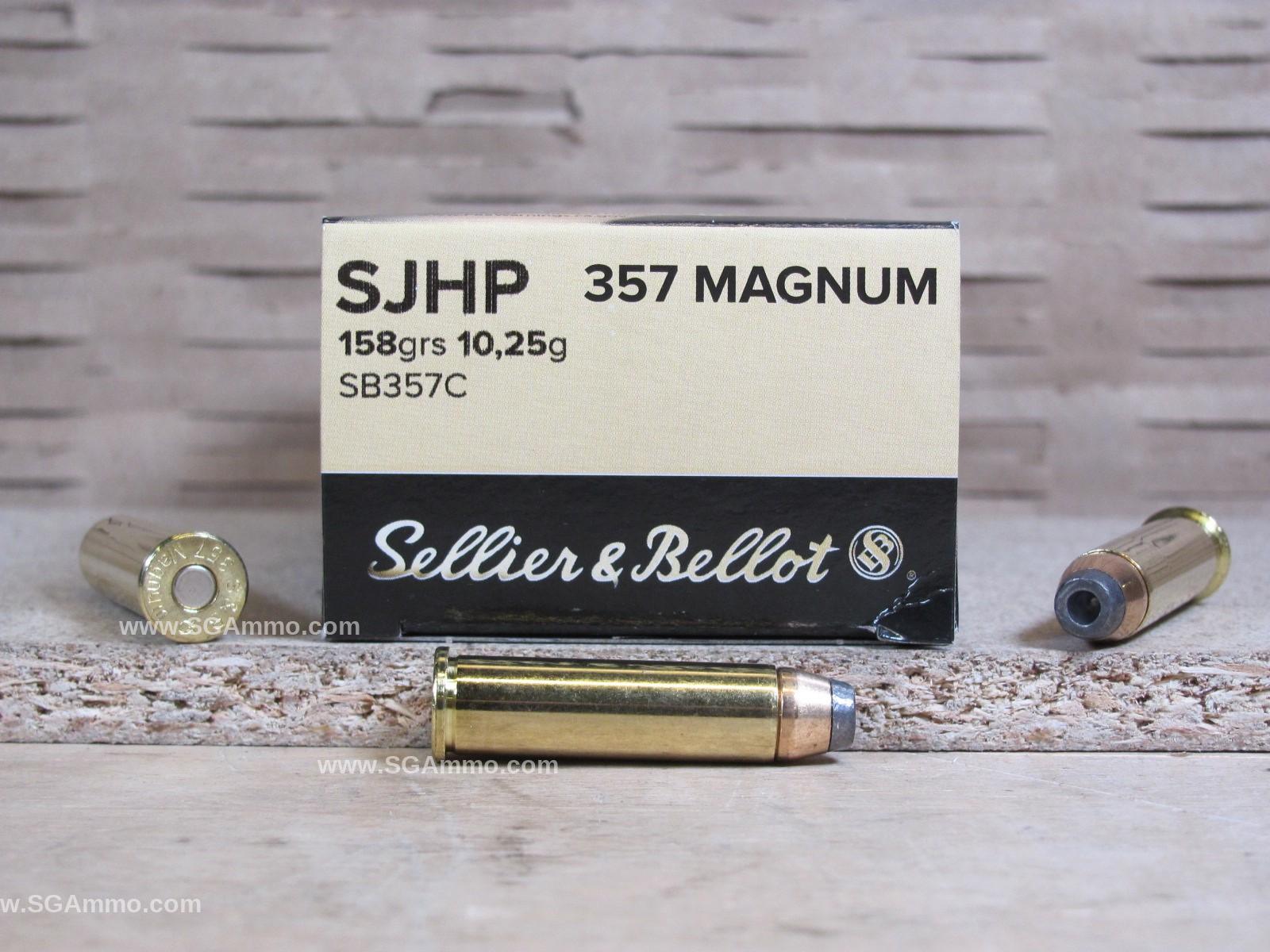 357 Magnum 158 Grain SJHP Sellier Bellot Ammo - SB357C