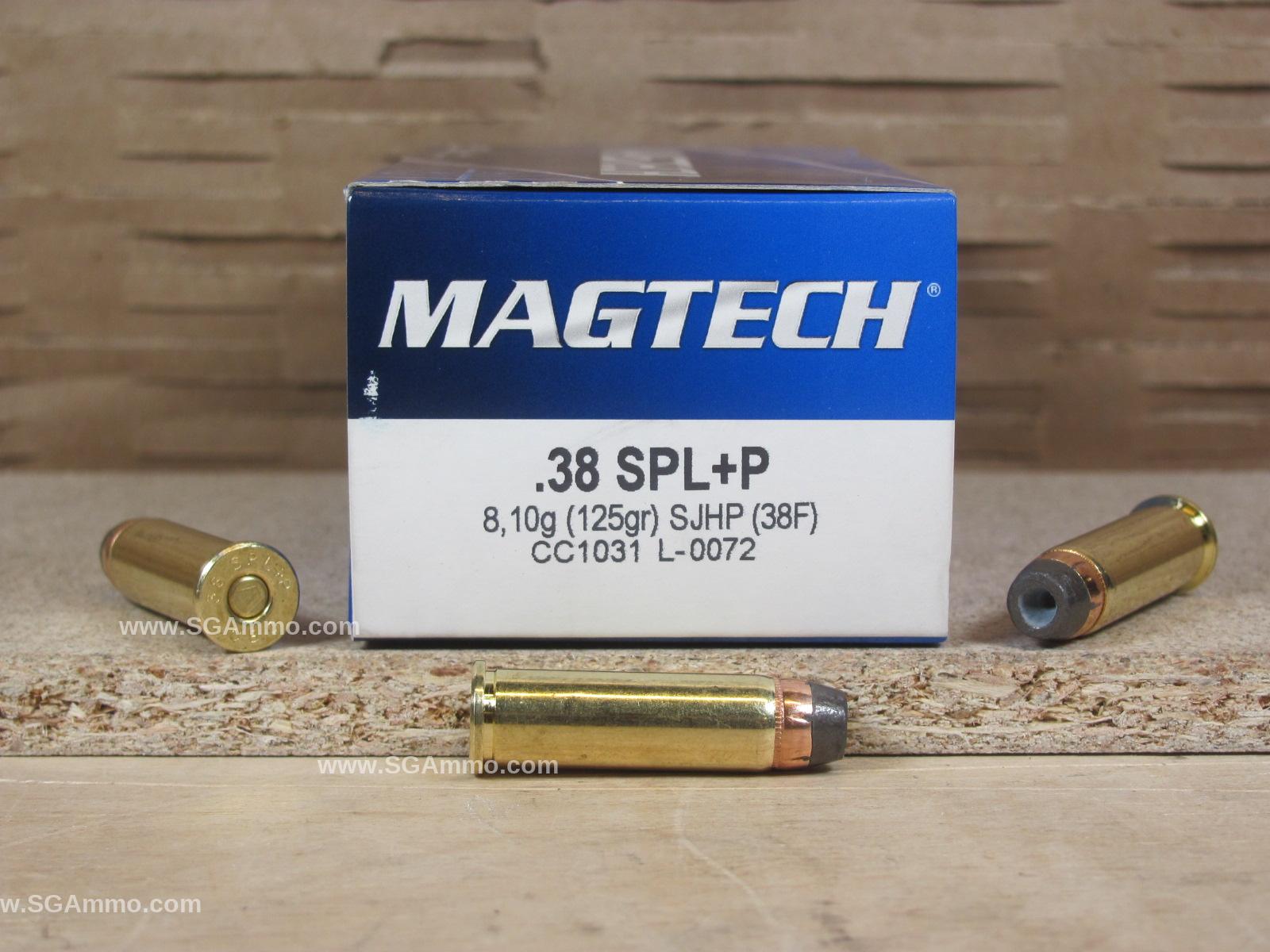 38 Special + P 125 Grain SJHP Hollow Point Magtech Ammo - 38F