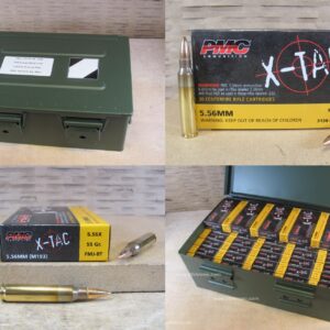 1000 Round Metal Crate Canister - 5.56 PMC X-TAC XP193 55 Grain FMJ BT M193 Ammo - 556X