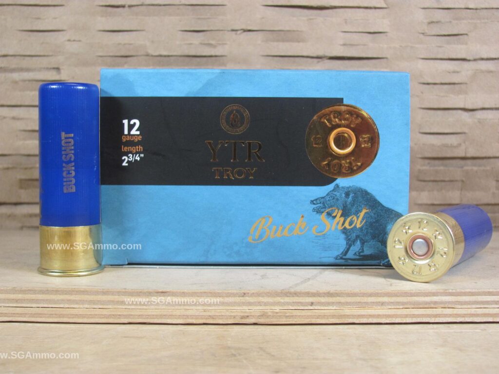 10 Round Box - 12 Gauge 2.75 Inch 1.2 Ounce 9 Pellet 00 Buckshot YTR Troy Ammo - Premium Ammo For Sale | In Stock | SG Ammo