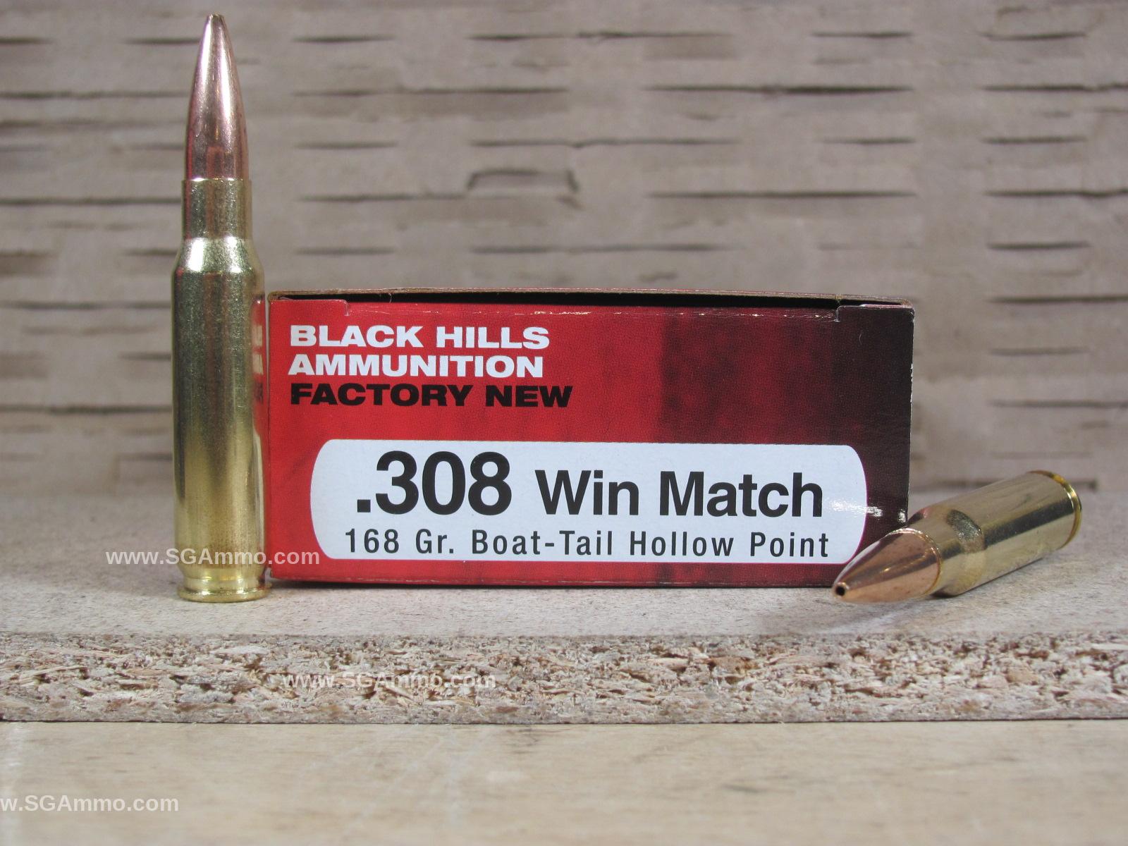 308 Win Match 168 Grain BT HP by Black Hills Ammunition - 2C308N1