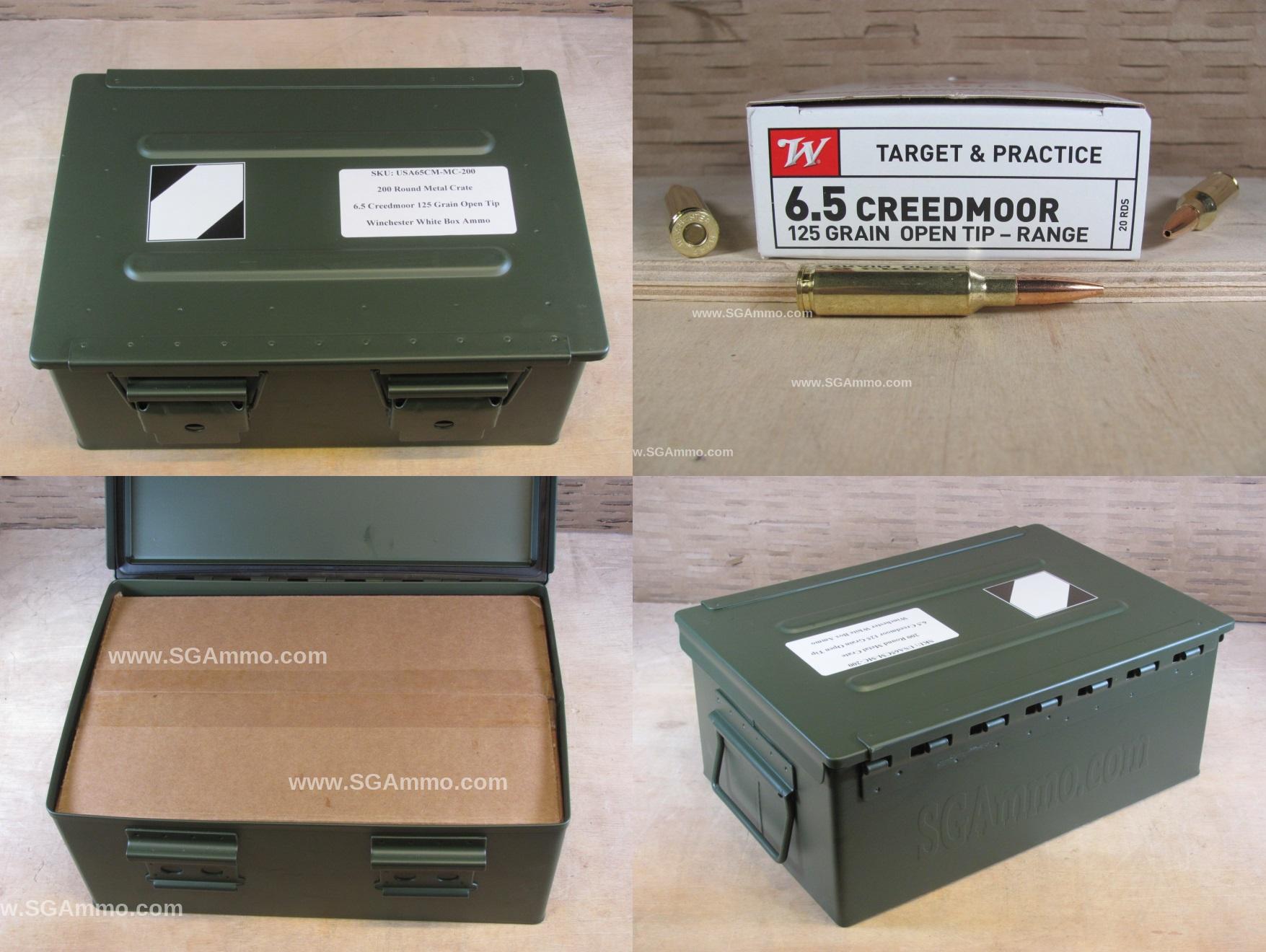 6.5 Creedmoor 125 Grain Open Tip Winchester White Box Ammo - USA65CM