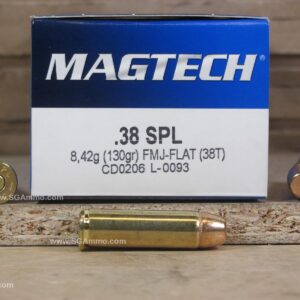 38 Special 130 Grain FMJ-Flat Ammo by Magtech - 38T