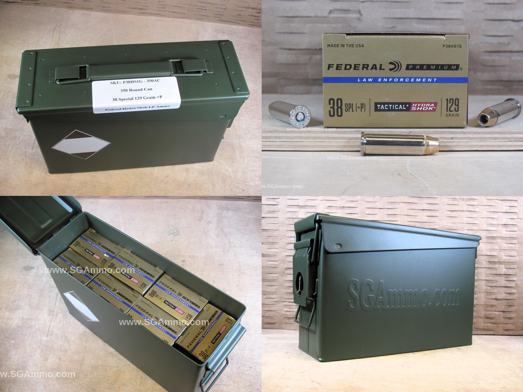 38 Special +P Federal Hydra Shok LE 129 Grain Ammo - P38HS1G