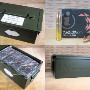 360 Round Flat Can - 7.62x39 123 Grain FMJ Brass Case Boxer Primed Non-Magnetic M67 Mil-Spec Ammunition Made by Igman Packed in Metal Canister