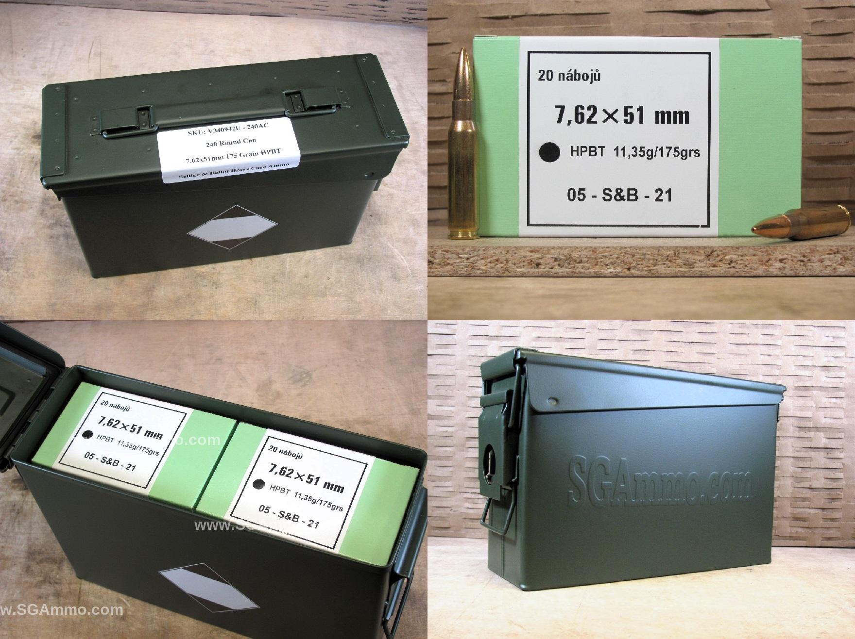 7.62x51 175 Grain Hollow Point BT Sellier Bellot Ammo - V340942U