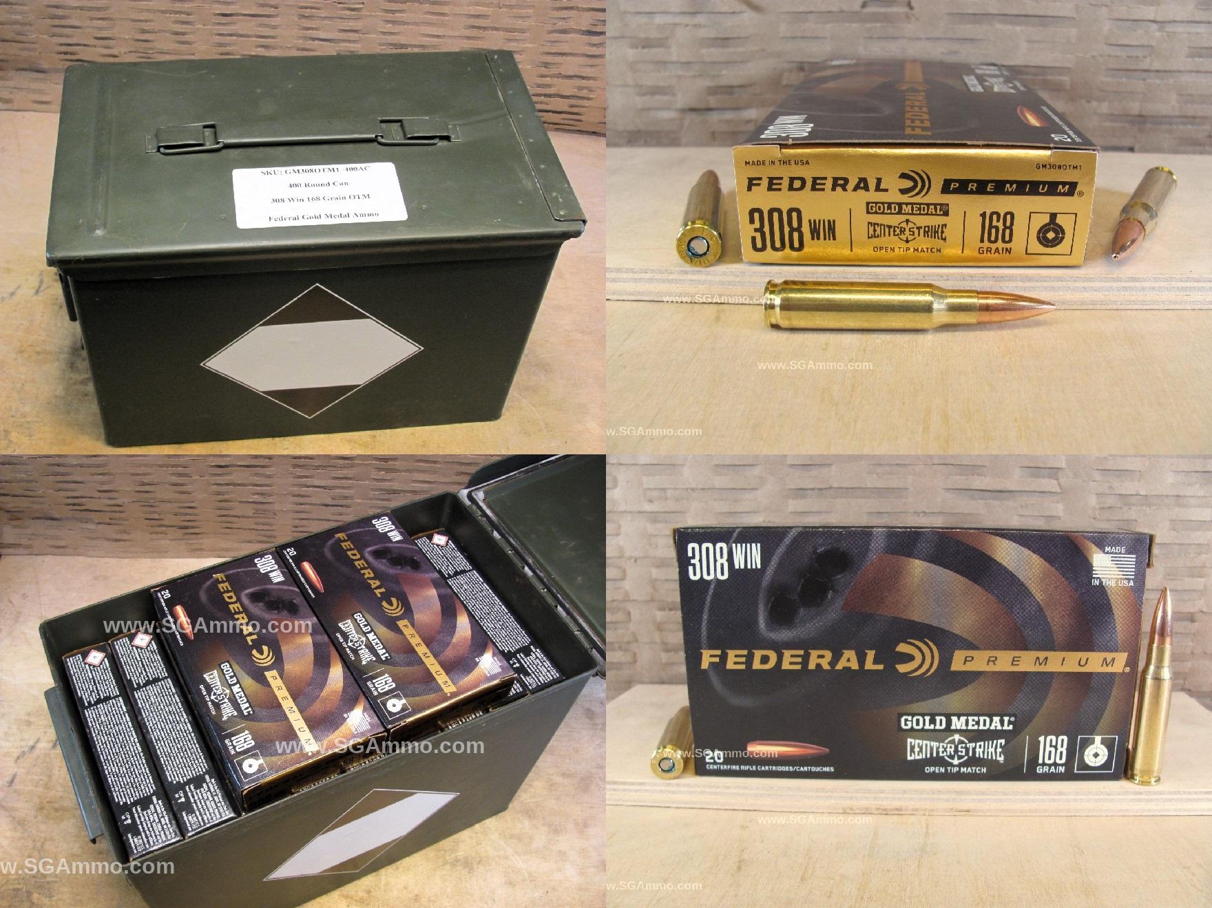 308 Win 168 Grain Open Tip Match Federal Premium Gold Medal Ammo - GM308OTM1