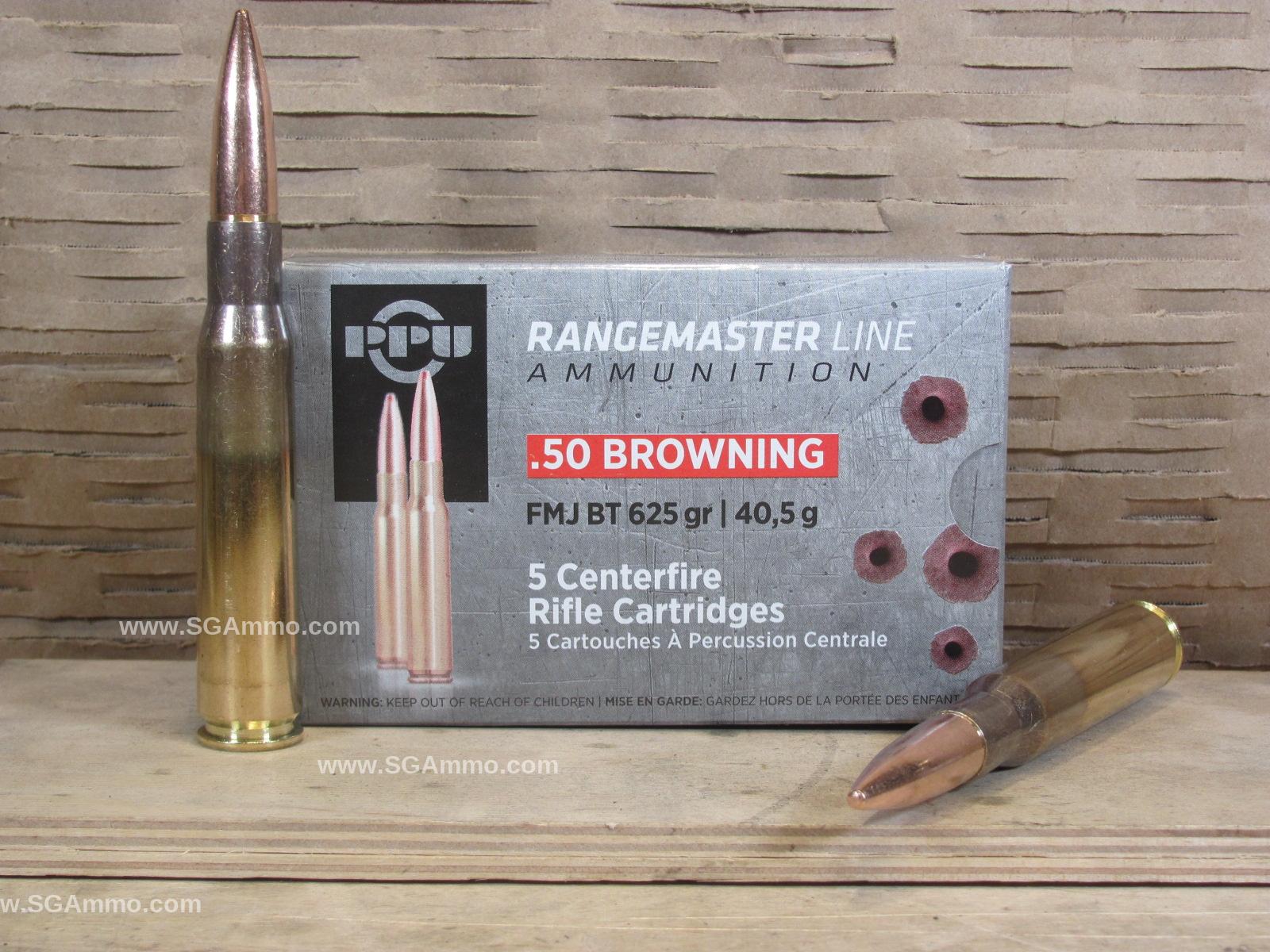 50 BMG 625 Grain FMJ BT Prvi Partizan Rangemaster Ammo