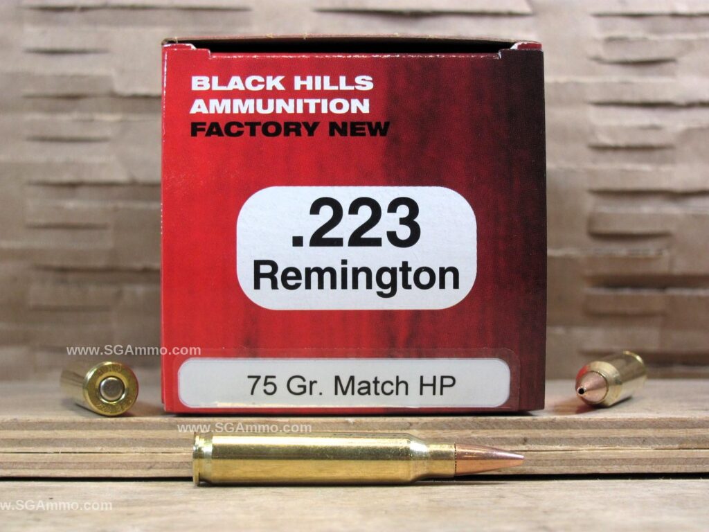 50 Round Box 223 Rem 75 Grain Match Hollow Point Black Hills Ammo