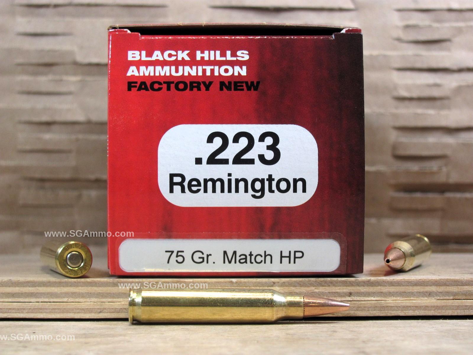 223 Rem 75 Grain Match Hollow Point Black Hills Ammo - D223N6