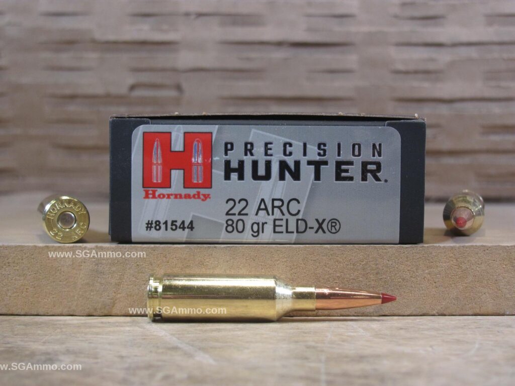 20 Round Box – 22 ARC 80 Grain ELD-X Hornady Precision Hunter Ammo