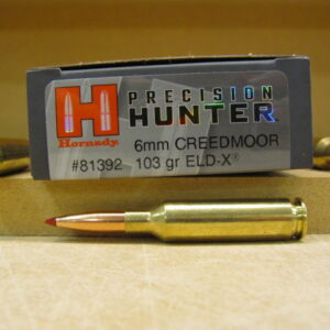 20 Round Box - 6mm Creedmoor 103 Grain ELD-X Hornady Precision Hunter Ammo - 81392