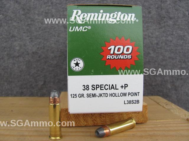 38 Special +P 125 Hollow Point Remington UMC Ammo - L38S2B