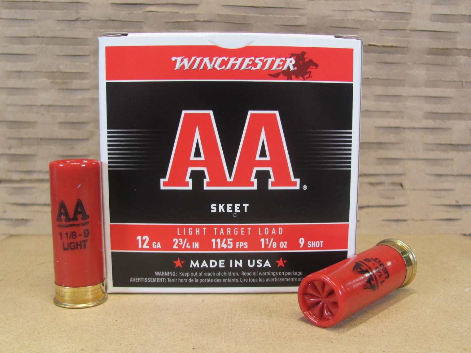 25 Round Box - 12 Gauge 2.75 Inch 1-1/8 Ounce Number 9 Shot Winchester AA Target Ammo - AA129