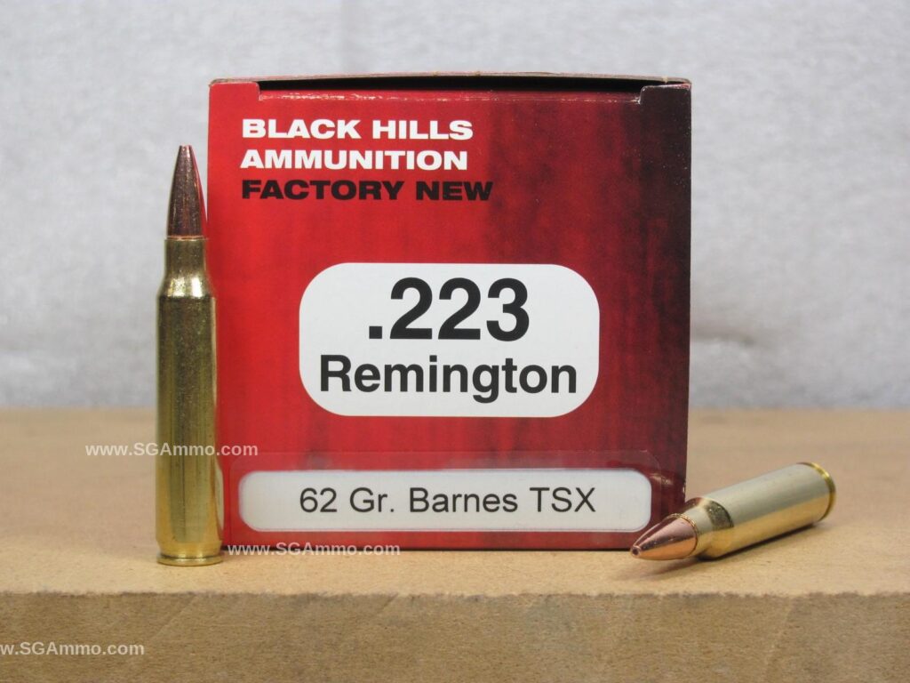 50 Round Box – 223 Rem 62 Grain Barnes TSX Black Hills Ammo