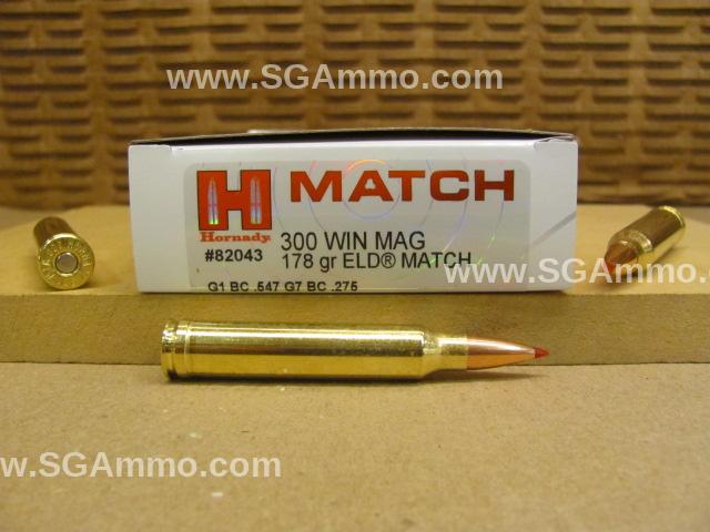 300 Winchester Magnum 178 Grain ELD Match Hornady Match Ammo - 82043