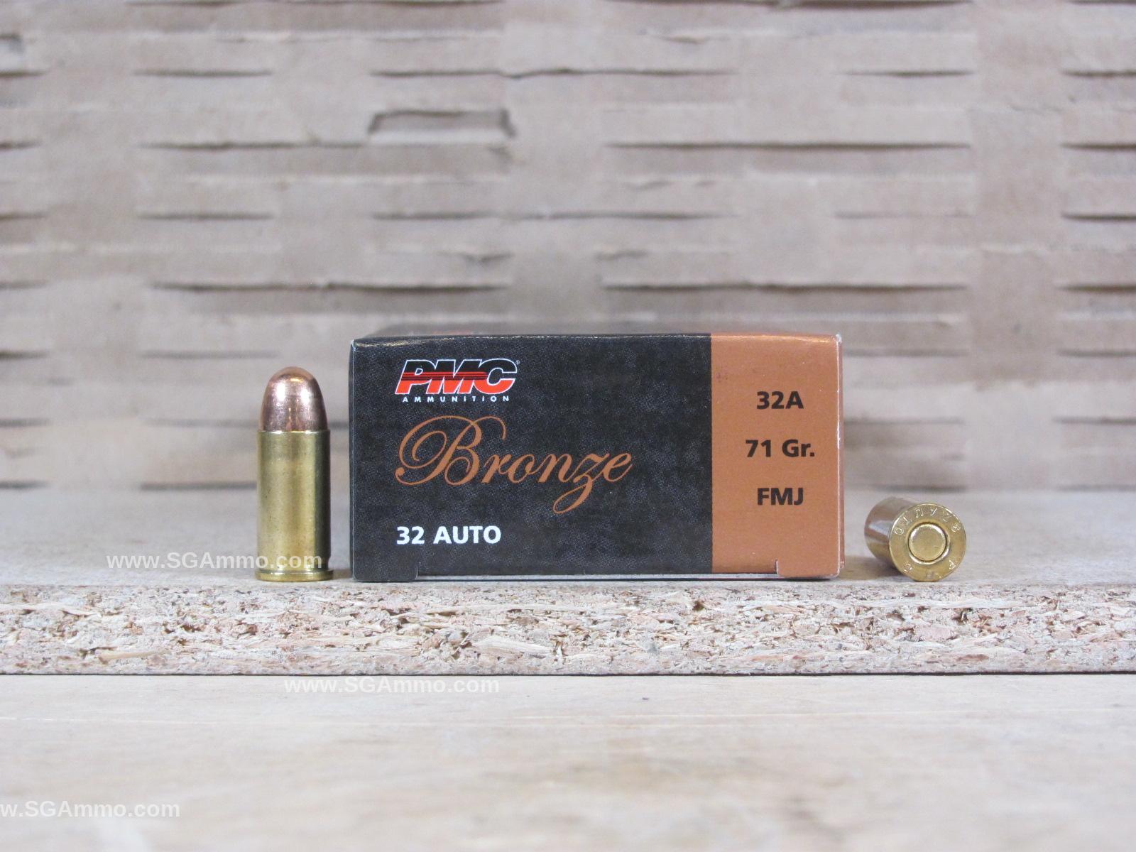 32 Auto 71 Grain FMJ Ammo by PMC - 32A
