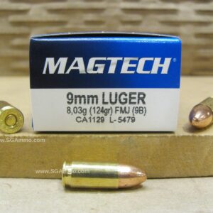1000 Round Case - 9mm Luger 124 Grain FMJ Ammo by Magtech - 9B