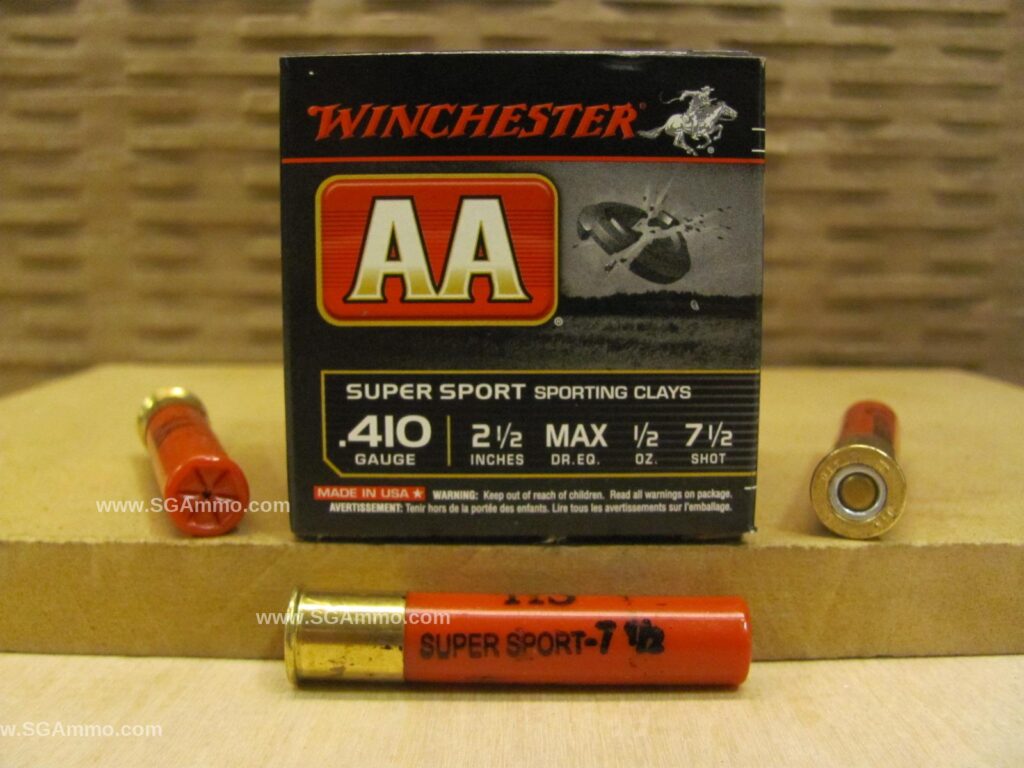 250 Round Case - 410 Gauge 2-1/2 Inch 1/2 Oz. Number 7.5 Shot Winchester AA Ammo - AASC417 - Bulk Ammo For Sale | Cheap Ammunition | SG Ammo
