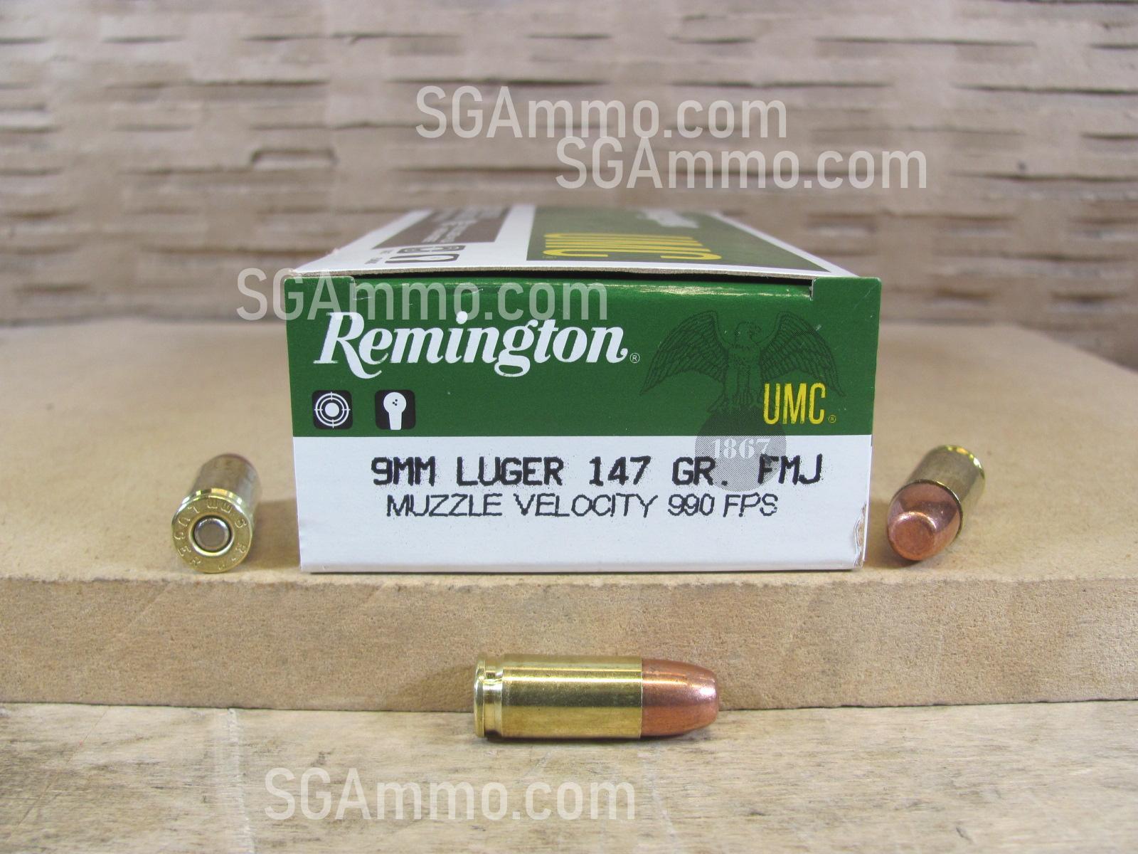 Remington 9mm Luger 147gr SUBSONIC Brass – 50rd