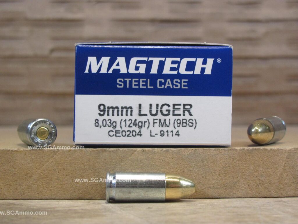 1000 Round Case - Steel Case 9mm Luger 124 Grain FMJ Magtech Ammo - 9BS - Bulk Ammo For Sale | Cheap Ammunition | SG Ammo
