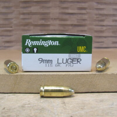 1000 Rounds - 9mm Luger 115 grain FMJ Remington UMC Ammo - L9MM3
