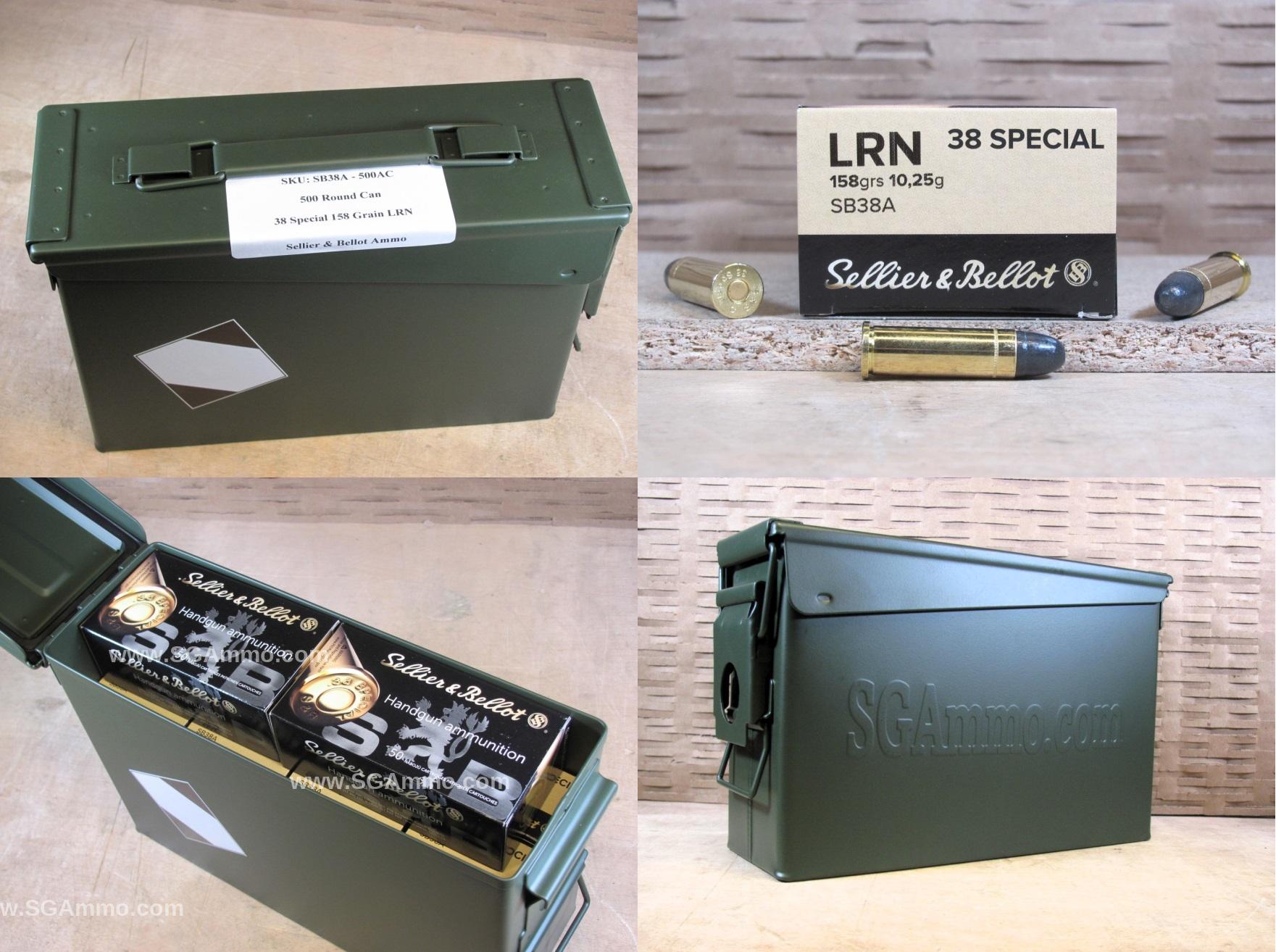 38 Special 158 Grain LRN Ammo by Sellier Bellot - SB38A