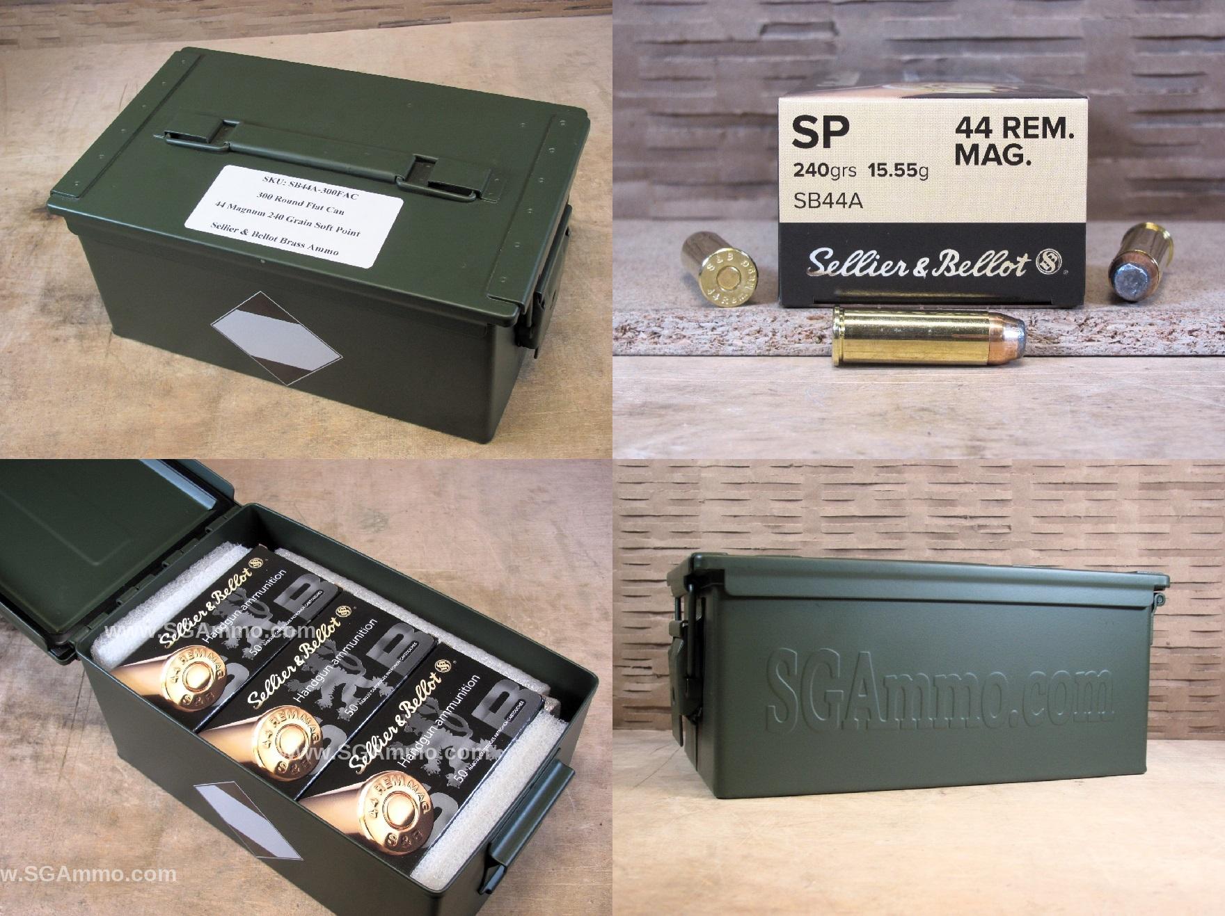 44 Magnum Sellier Bellot 240 Grain JSP Soft Point Ammo - SB44A