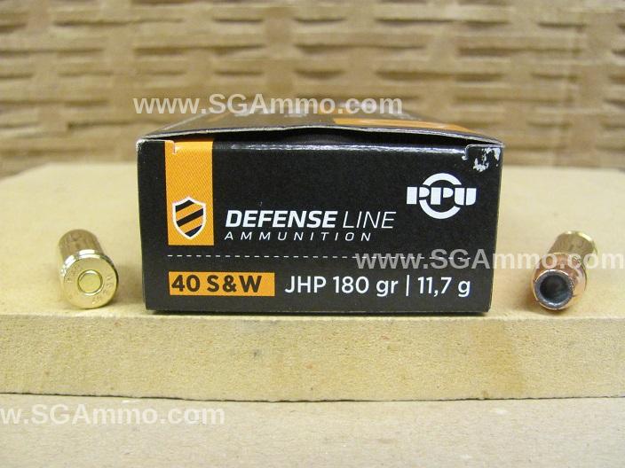 40 Cal SW 180 Grain JHP Prvi Partizan Defense Line Ammo – PPD40