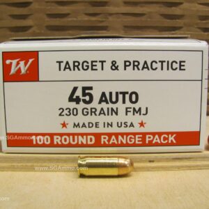100 Round Box - 45 Auto / ACP Winchester 230 Grain FMJ Ammo - USA45AVP