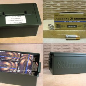 500 Round Flat Can - 9mm Luger +P Federal HST 124 Grain HP Hollow Point LE Ammo - P9HST3 - Packed in Metal Canister