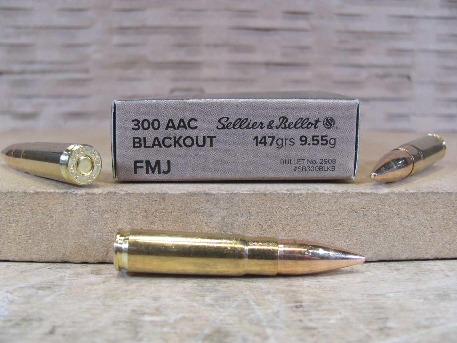 20 Round Box - 300 AAC Blackout 147 Grain FMJ Ammo by Sellier Bellot - SB300BLKB