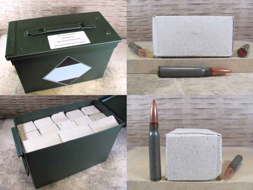 500 Round Can – 8mm Mauser 154 Grain FMJ Steel Case Ammo Made in ...