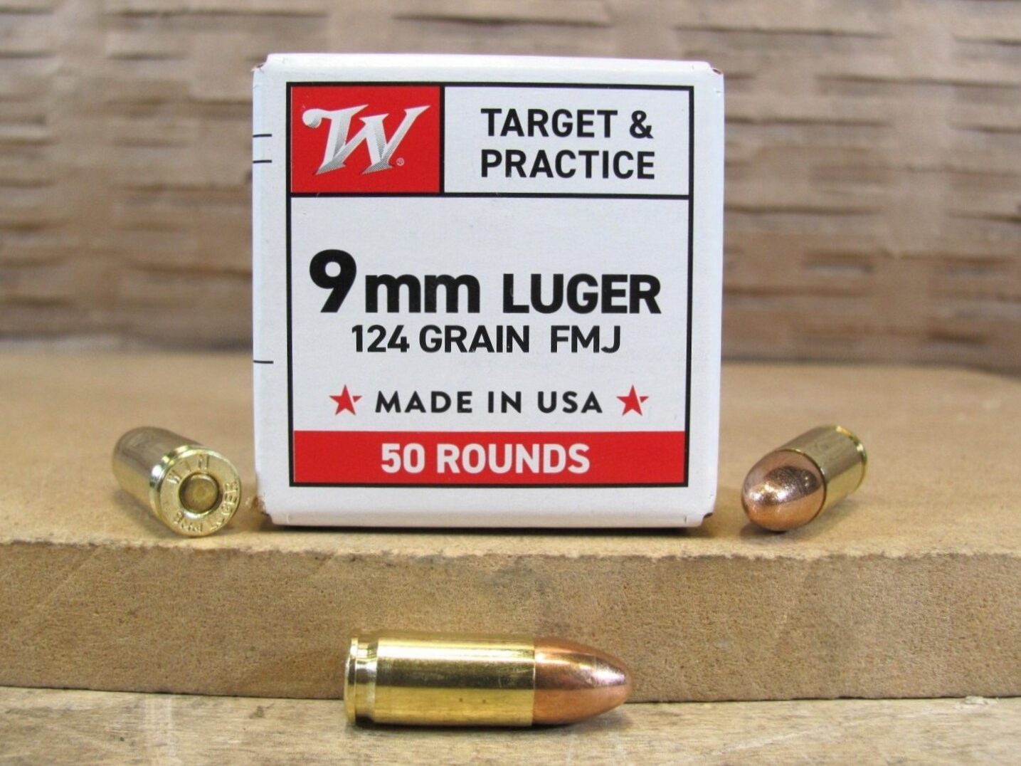 1000 Round Case – 9mm Luger 124 Grain FMJ Winchester Target & Practice Ammo – W9MM12450