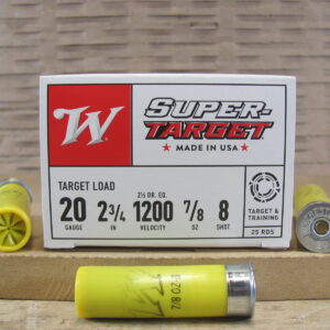 200 Round Case - 20 Gauge 2.75 Inch 7/8 Ounce 8 Shot Winchester Super Target Ammo - TRGT208VP